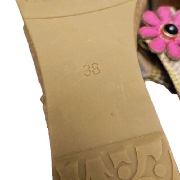 L'Artiste By Spring Step Adelanda Leather Sandals Floral Slides, Womens 7.5 (38) - Picture 9 of 13